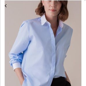 Figaret Paris Chemise Mailys en fil-à-fil uni bleu